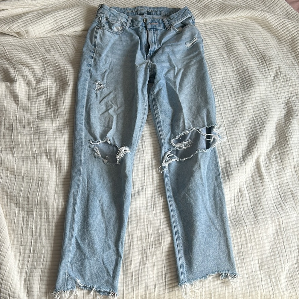 Light Blue Women's High-Rise Straight Jeans